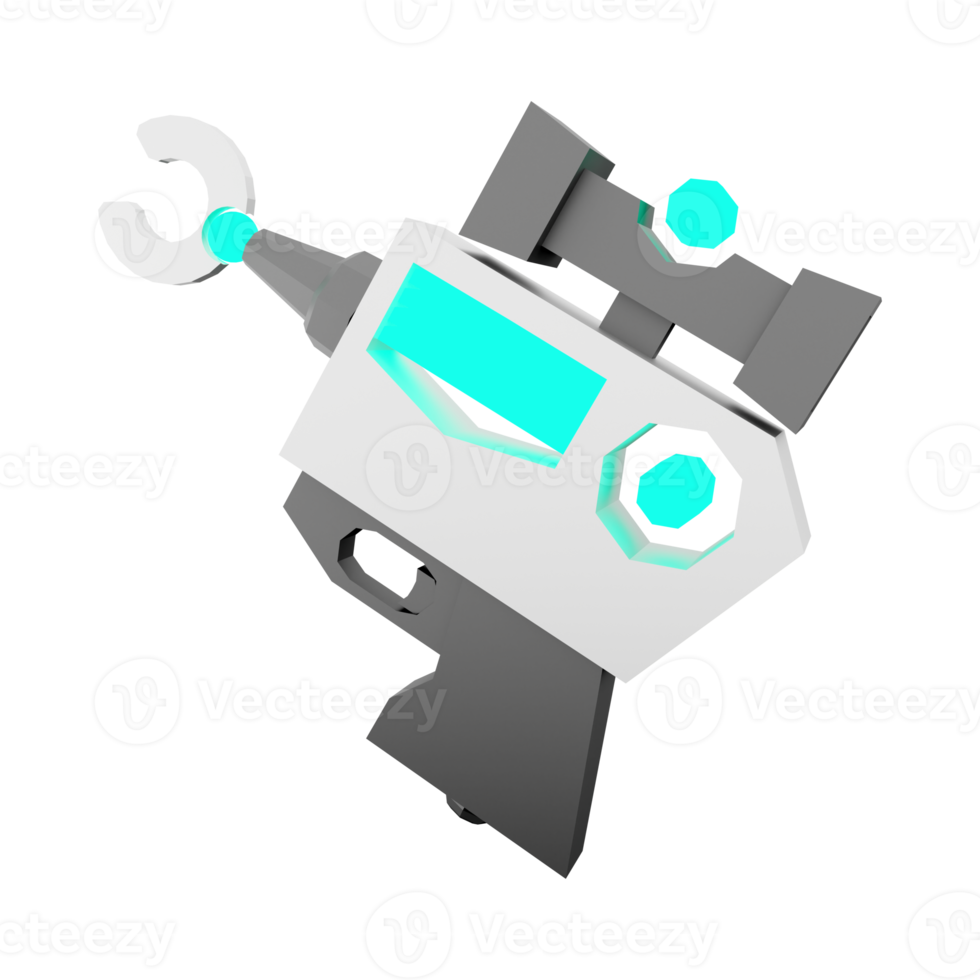 3d tolkning trogen vapen, Plats blaster låg poly ikon. 3d framställa sci - fi hagelgevär för skytte i Plats ikon. png