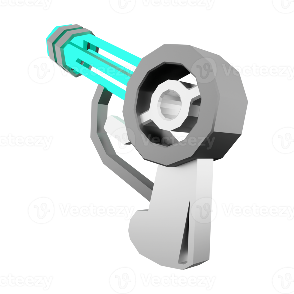 3d le rendu Jeu pistolet faible poly icône. 3d rendre galactique armes, inconnue les technologies icône. png