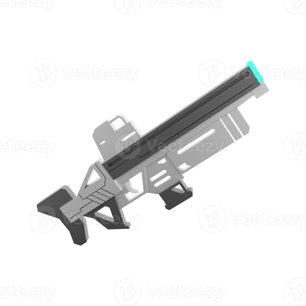 3d le rendu espace blaster, laser pistolet, futuriste extraterrestre arme faible poly icône. 3d rendre dessin animé futur bras, lazer et plasma pistolet icône. png