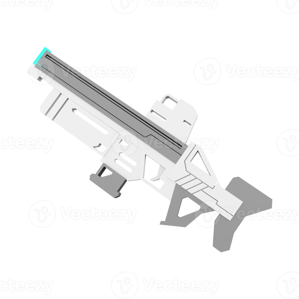 3d interpretazione spazio blaster, laser pistola, futuristico alieno arma Basso poli icona. 3d rendere cartone animato futuro braccio, Lazer e plasma pistola icona. png