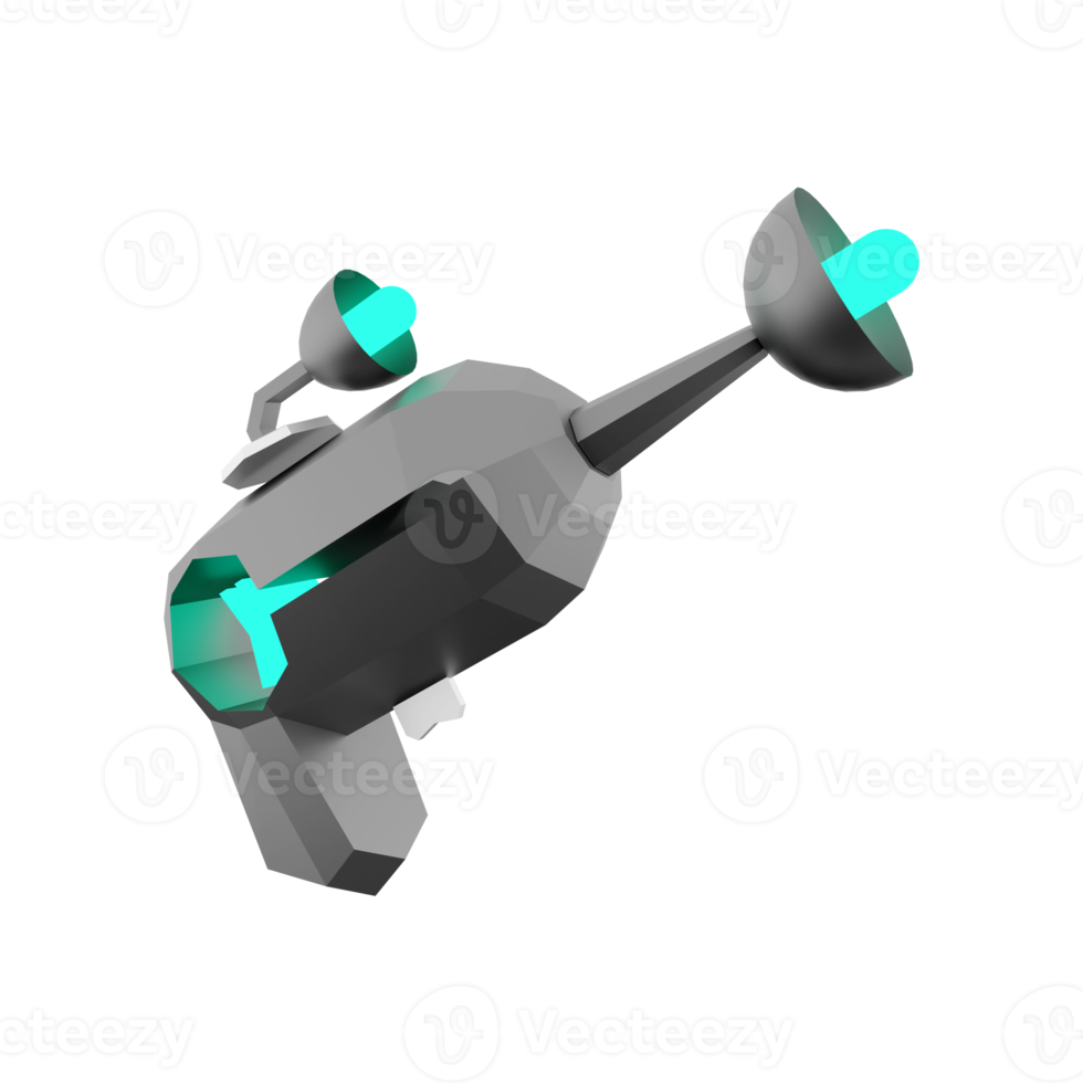 3d rendering Pump SG Blaster low poly icon. 3d render futuristic gun detailed with Blue Colors combination icon. png