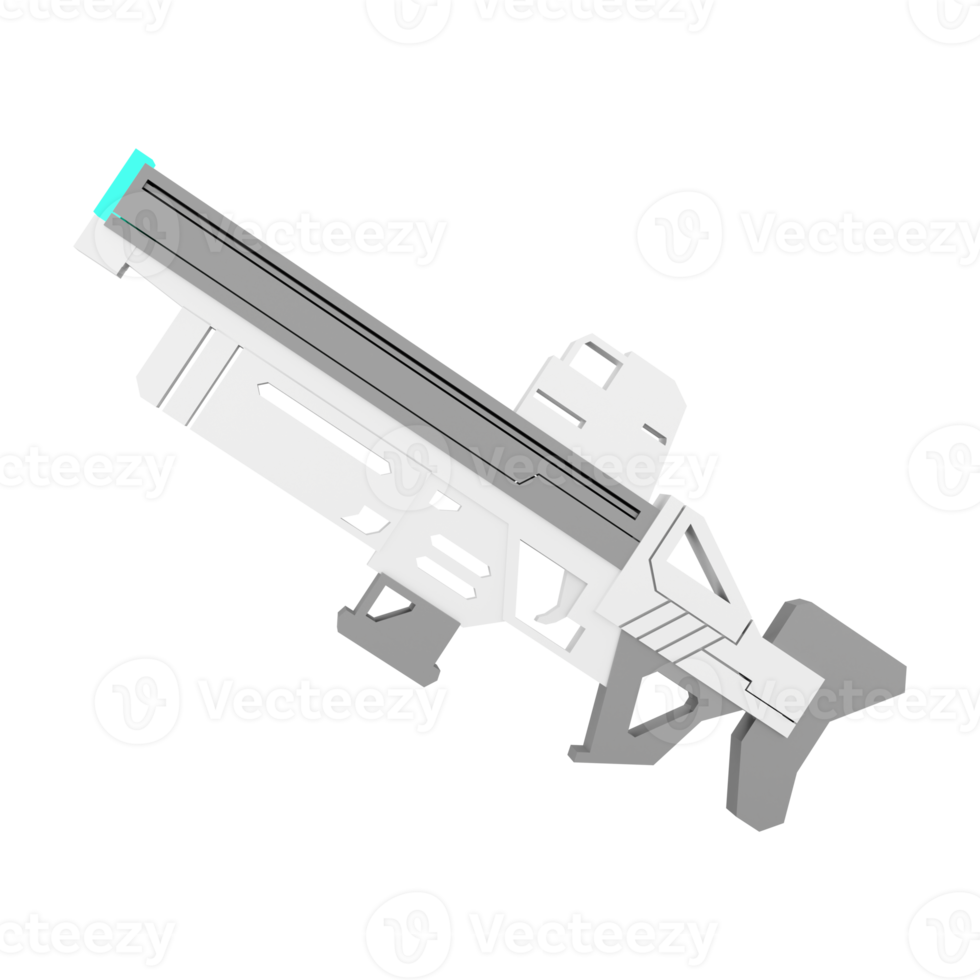 3d rendering space blaster, laser gun, futuristic alien weapon low poly icon. 3d render cartoon future arm, lazer and plasma gun icon. png