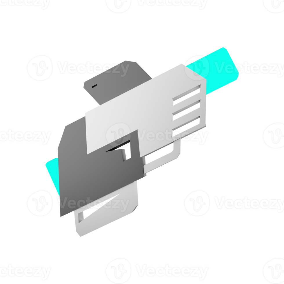 3d renderen futuristische wapen, ruimte blaster laag poly icoon. 3d geven sci - fi jachtgeweren voor het schieten in ruimte icoon. png