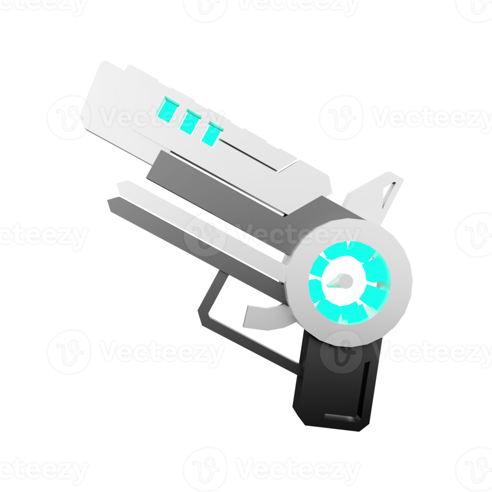 3d rendering space gun from astronomy collection low poly icon. 3d render weapon of the future, energized icon. png