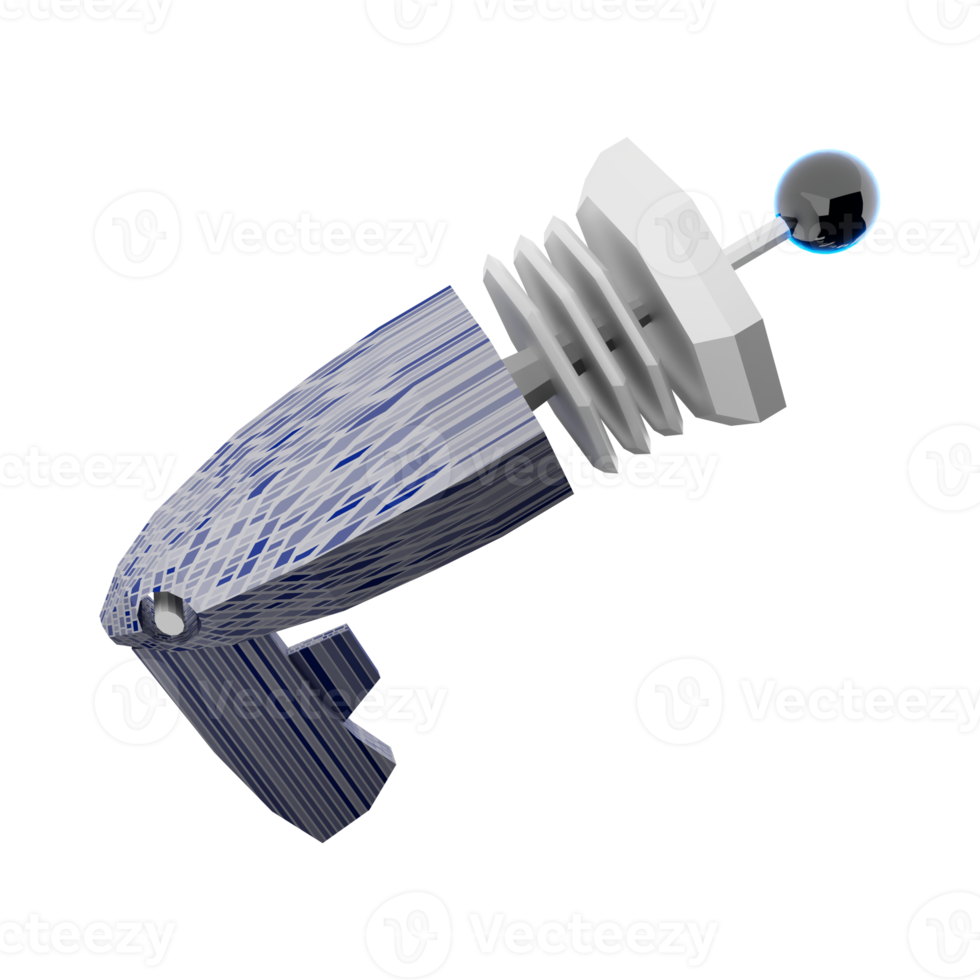 3d representación espacio pistola desde astronomía colección bajo escuela politécnica icono. 3d hacer arma de el futuro, energizado icono. png