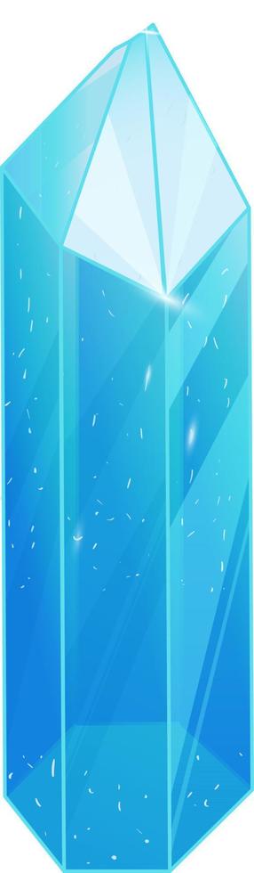 Crystal. Curative Transparent Healing Quartz. Blue Gradient Clear Bright Gem. Magic Stone vector