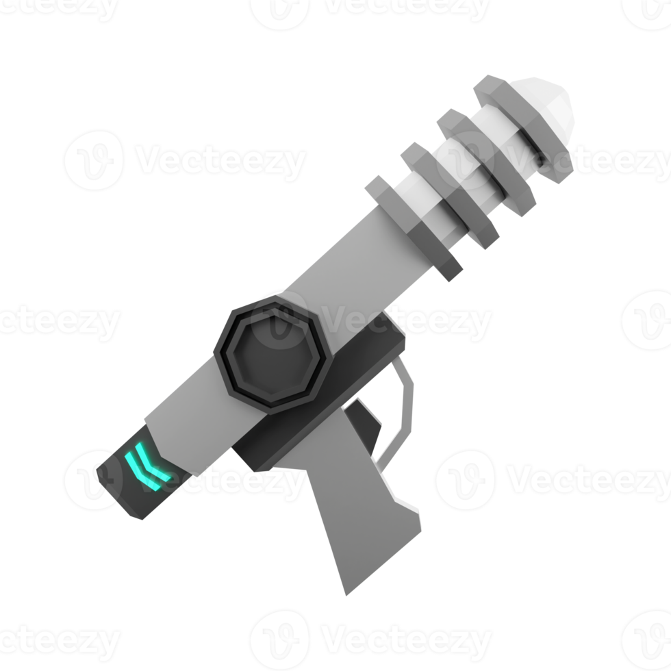 3d rendering Pump SG Blaster low poly icon. 3d render futuristic gun detailed with Blue Colors combination icon. png