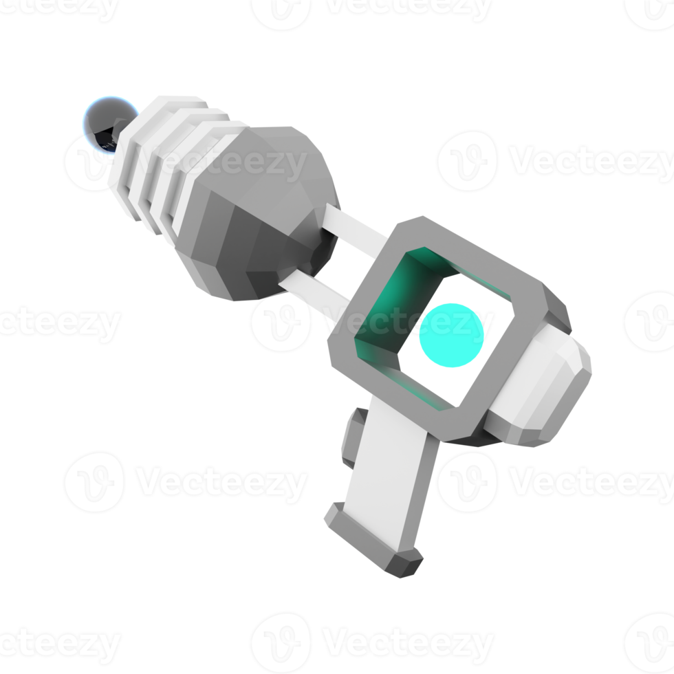 3d rendering game pistol low poly icon. 3d render galactic weapons, unknown technologies icon. png