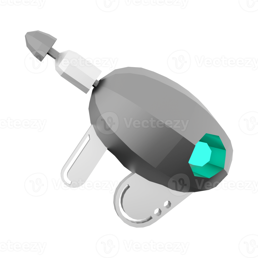3d rendering ray gun low poly icon. 3d render sci-fi small beam weapon icon. png