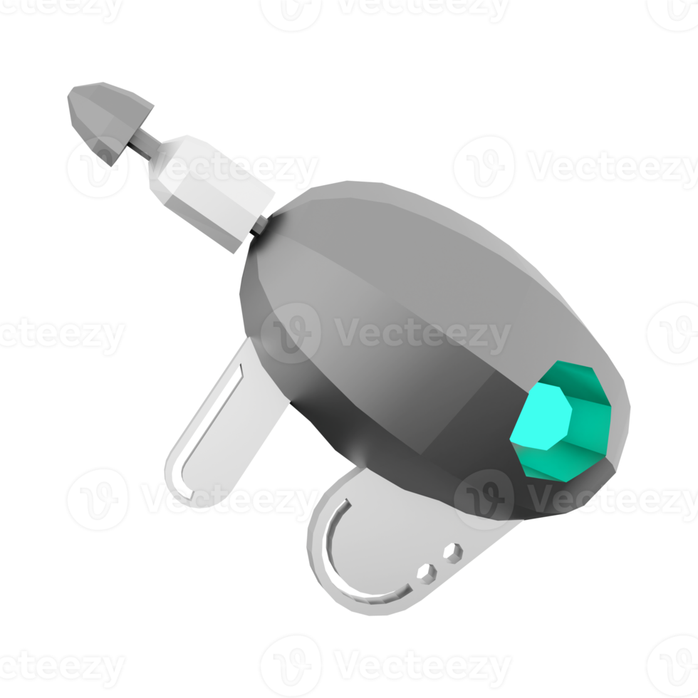 3d Rendern Strahl Gewehr niedrig poly Symbol. 3d machen Sci-Fi klein Strahl Waffe Symbol. png