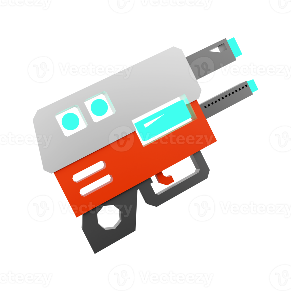 3d renderen laser geweer van de toekomst laag poly icoon. 3d geven ruimte geweer, toekomst technologieën icoon. png