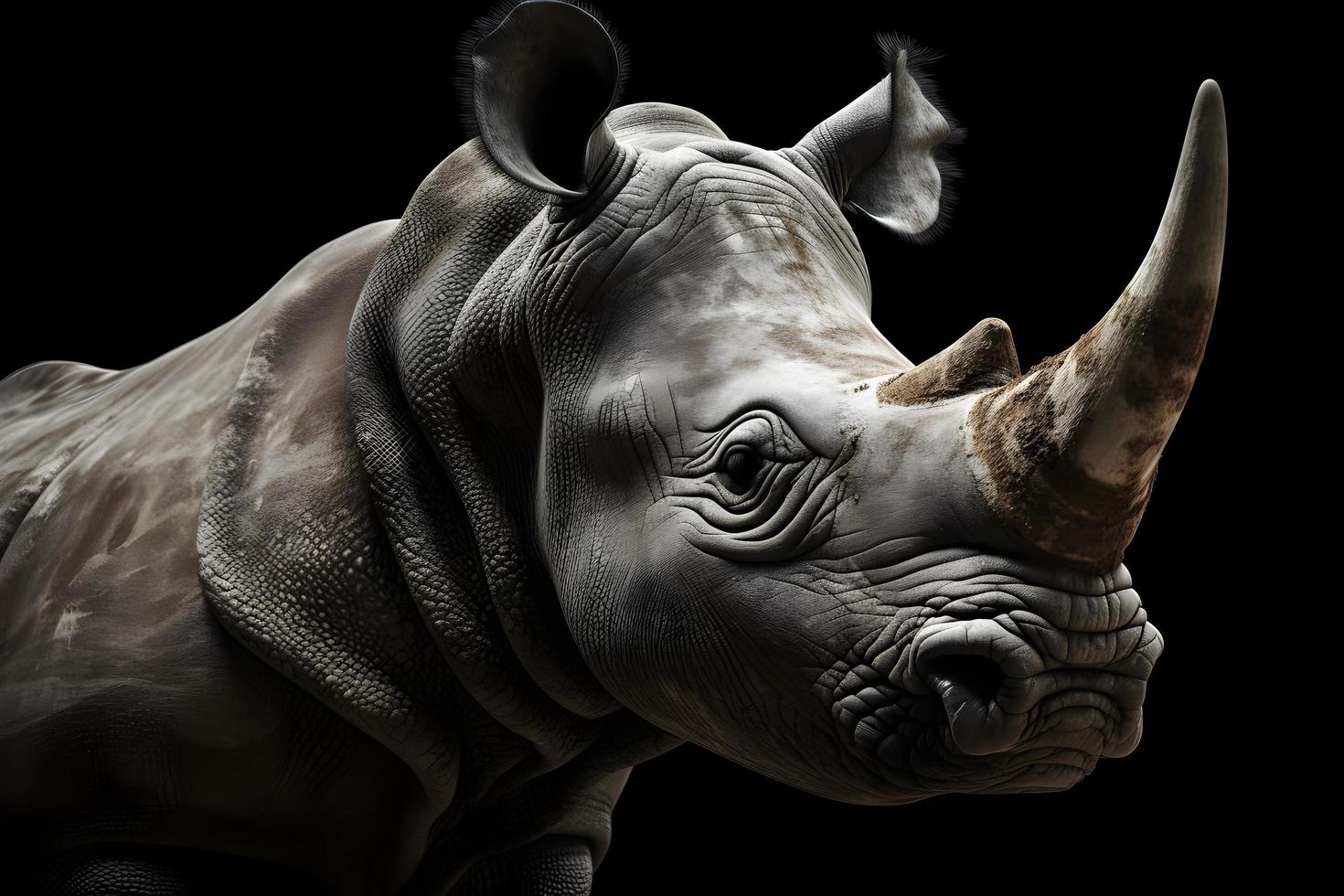 Rhino on a dark background photo