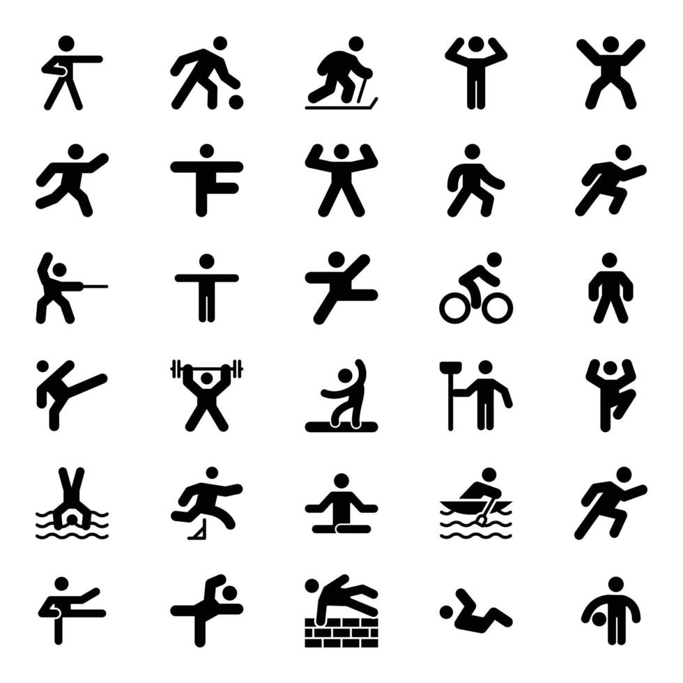 Glyph icons for Pictograms. vector