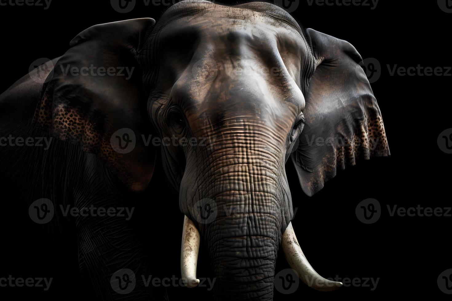 Elephants on dark background photo