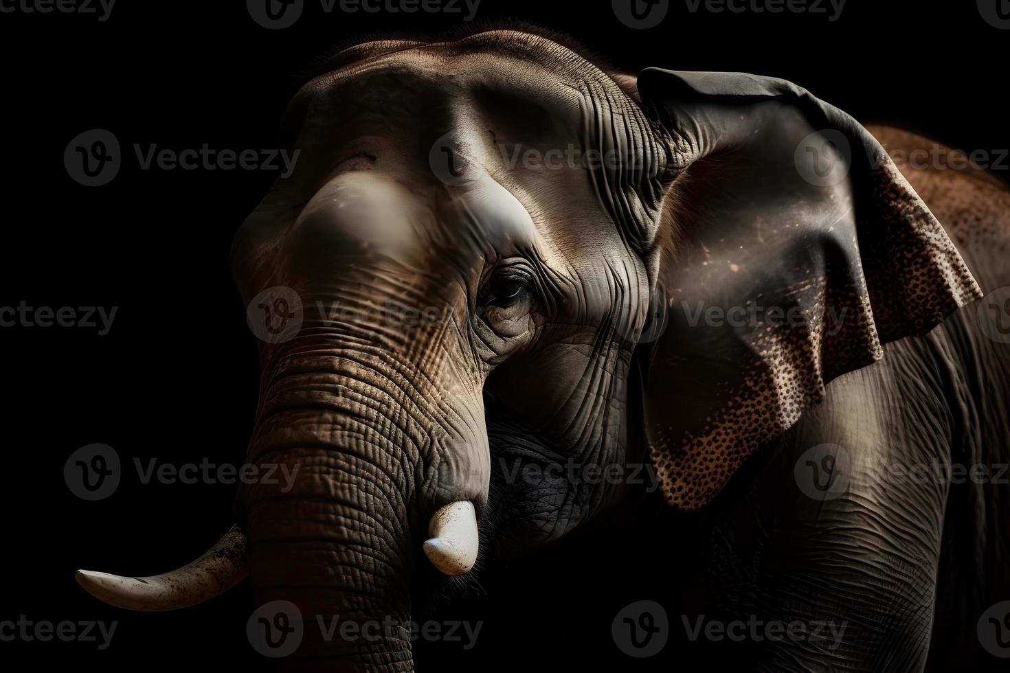 Elephants on dark background photo