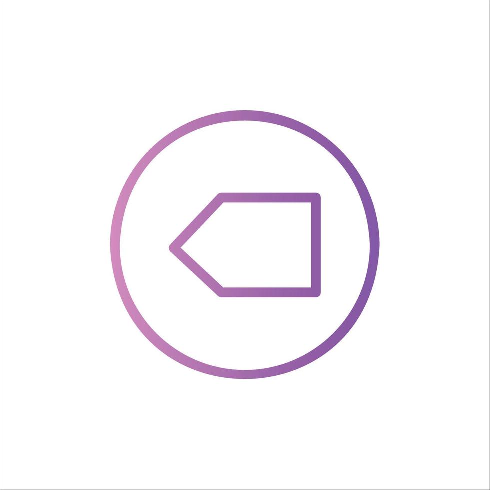 left arrow in flat design style vector