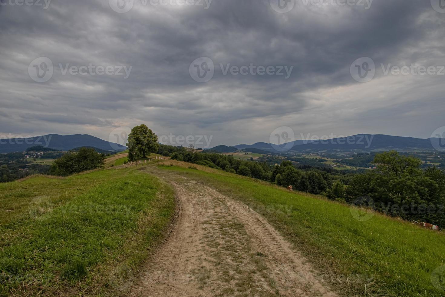 summer landscape with Polish mountains on a cloudy day photo