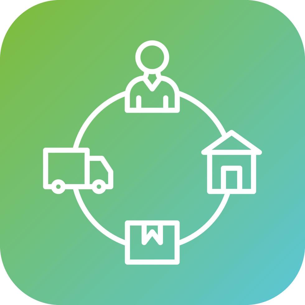 Circular Supply Chain Vector Icon Style