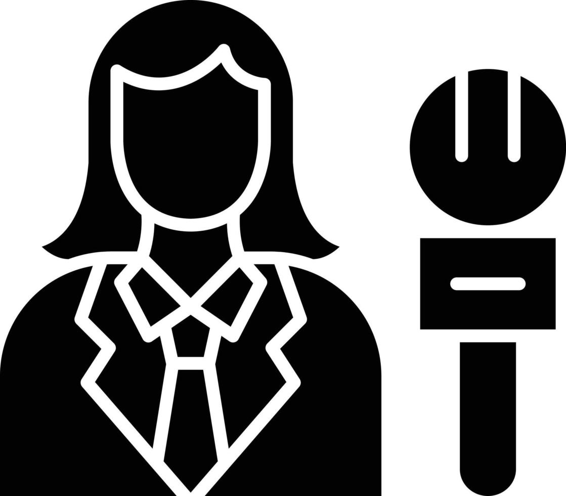 Vector Design Female Journalist Icon Style