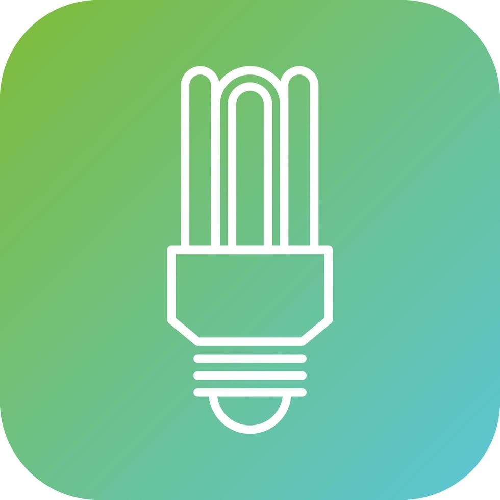 Fluorescent Light Bulb Vector Icon Style