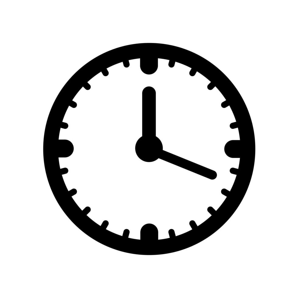 Clock vector icon, time illustration sign. Alarm symbol or logo.