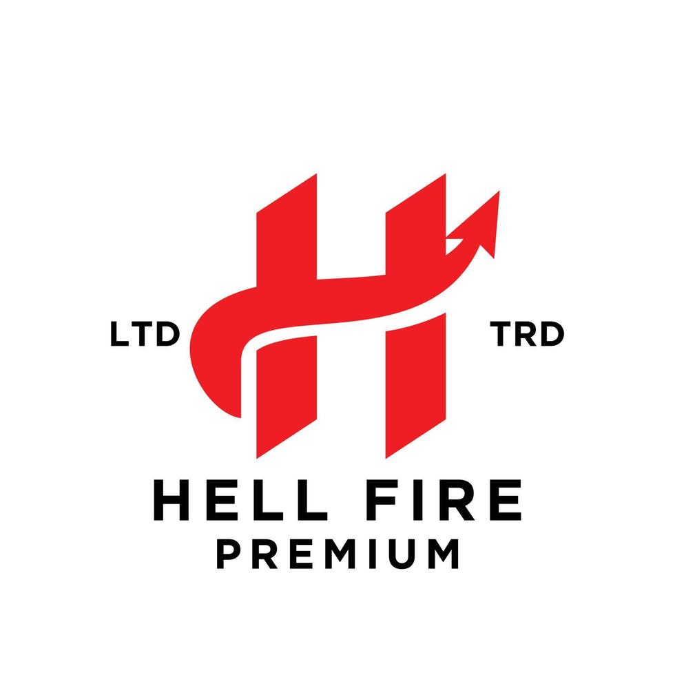 hell spear fire logo icon design vector