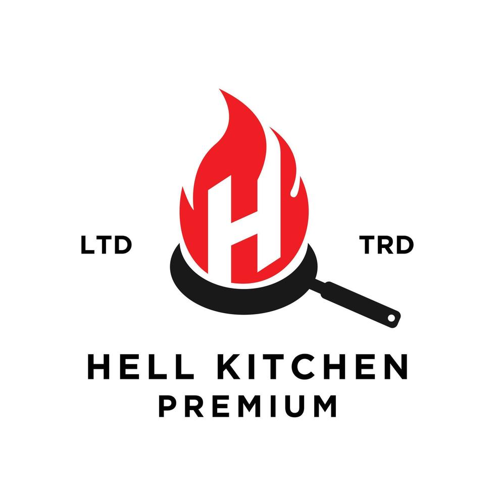 evil hell kitchen restaurant logo icon design vector