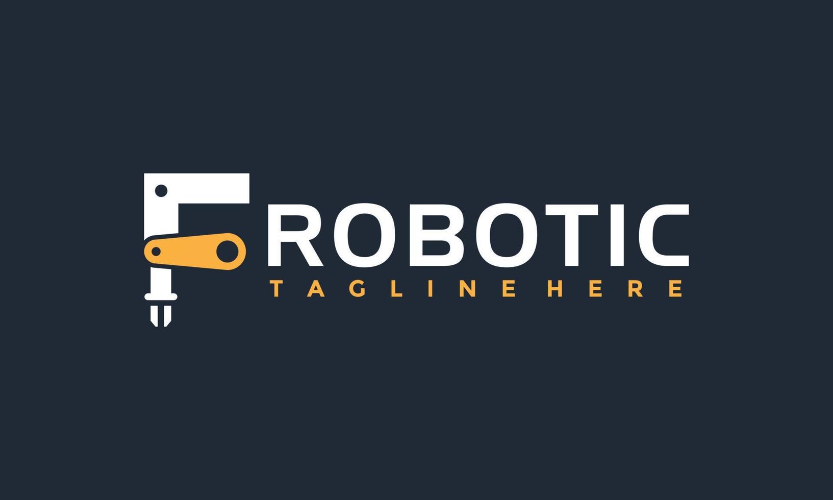 initials E robot arm logo vector