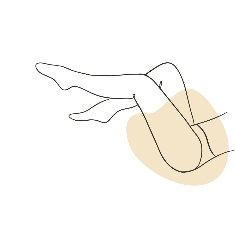 Hand-drawn woman legs. Body wellness and care. Simple vector Illustration in sketch style.