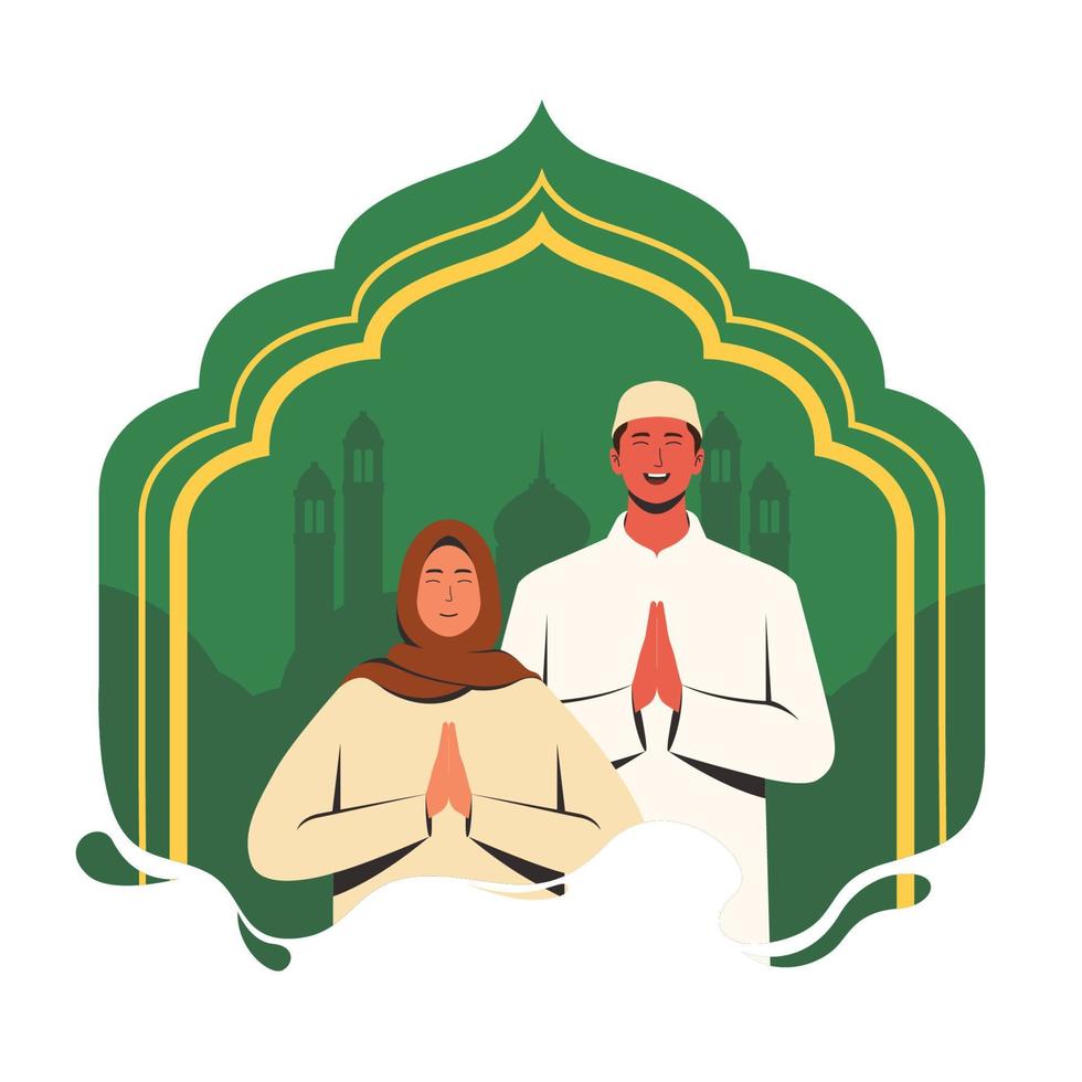 Flat Design Eid Mubarak vector