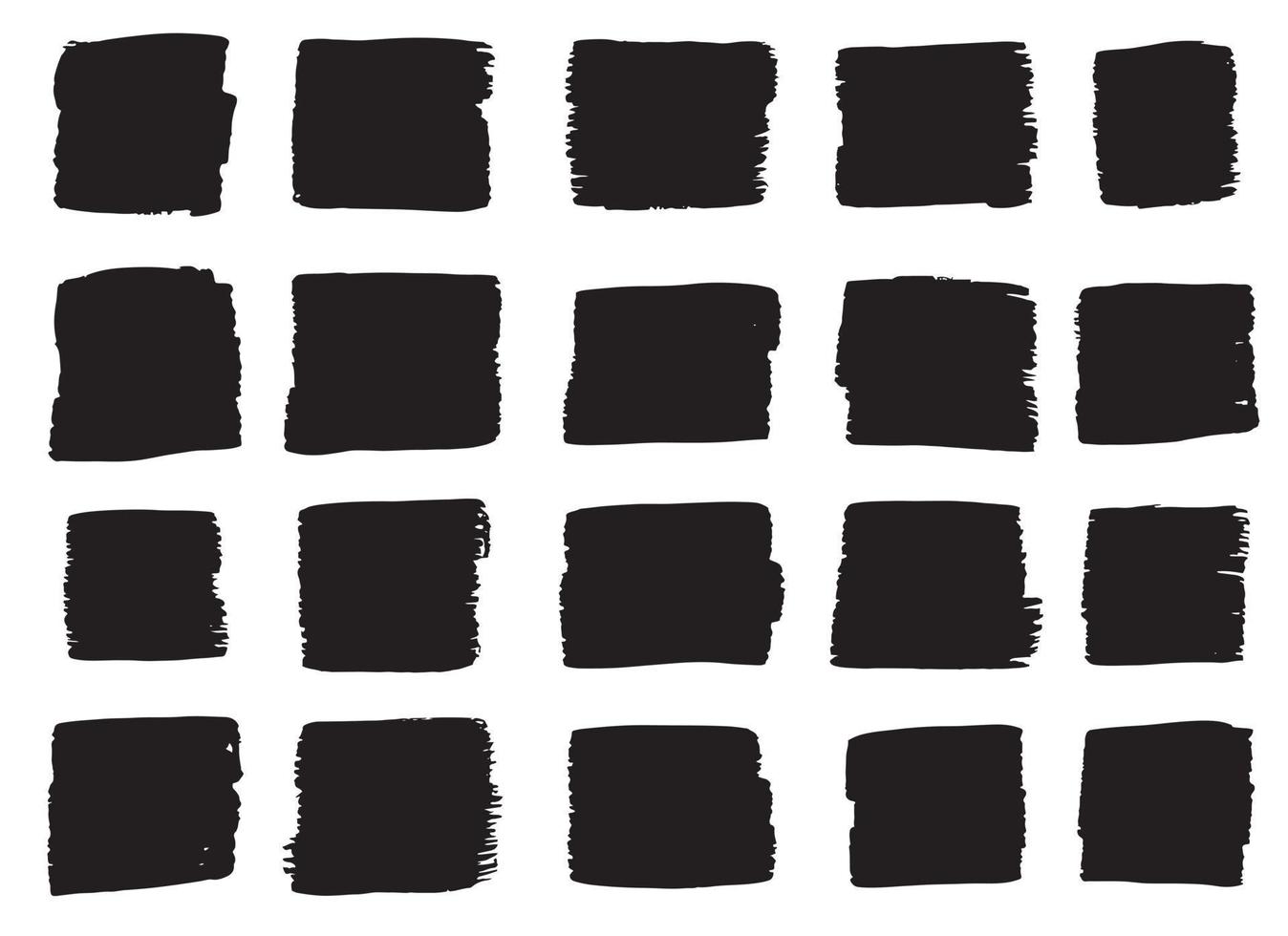 Set of grunge paintbrush. Ink stroke brush. Vector illustration