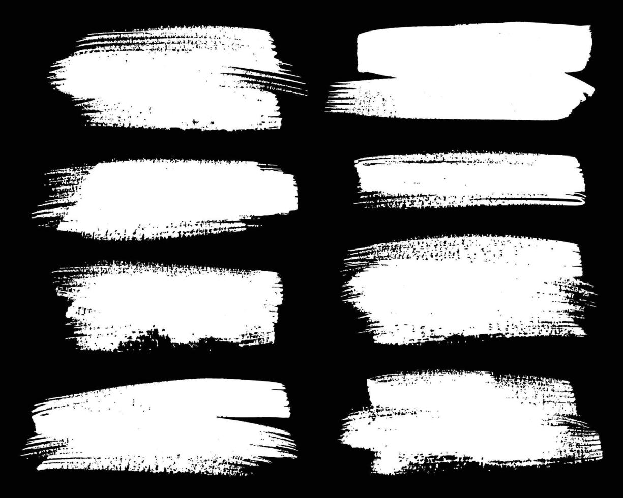 Set of grunge paintbrush. Ink stroke brush. Vector illustration