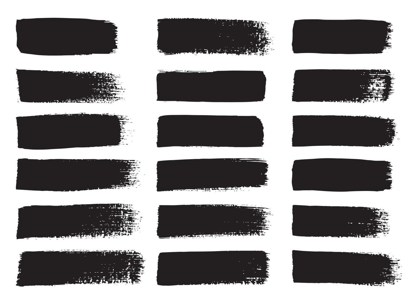 Set of grunge paintbrush. Ink stroke brush. Vector illustration