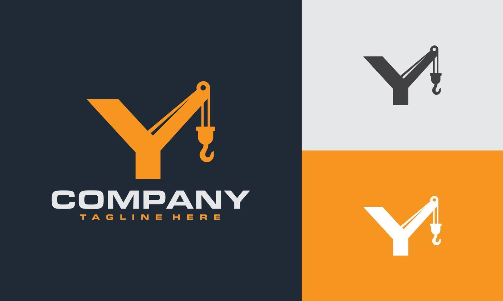 initial Y crane logo vector