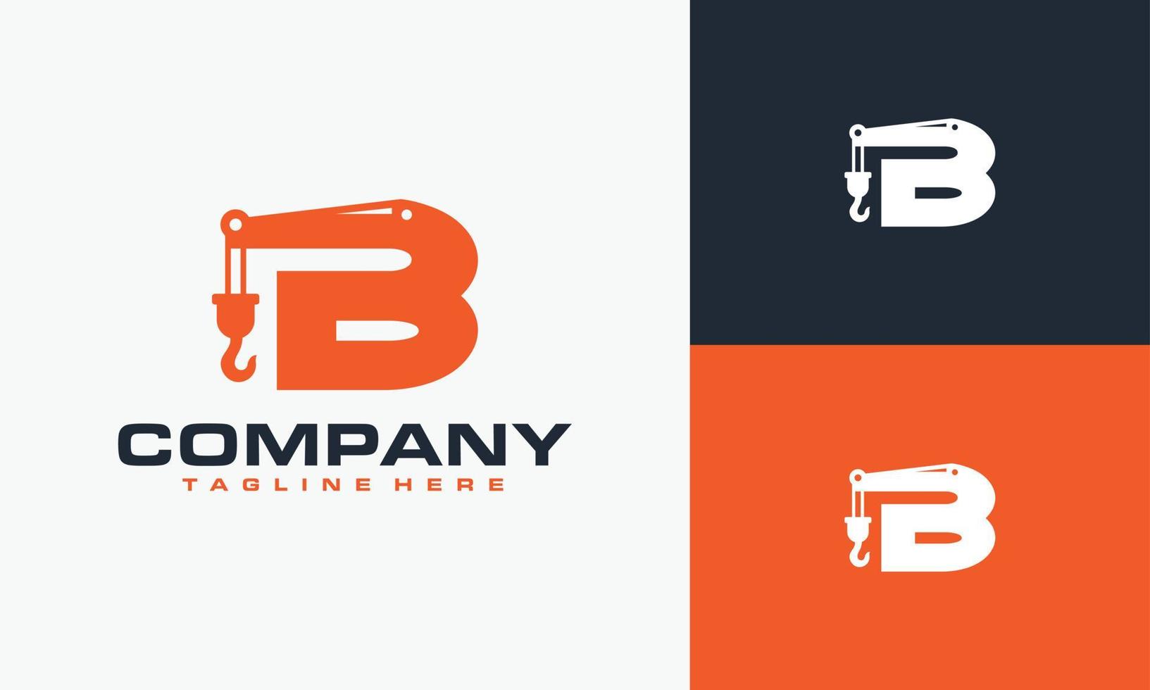 initial B crane logo vector