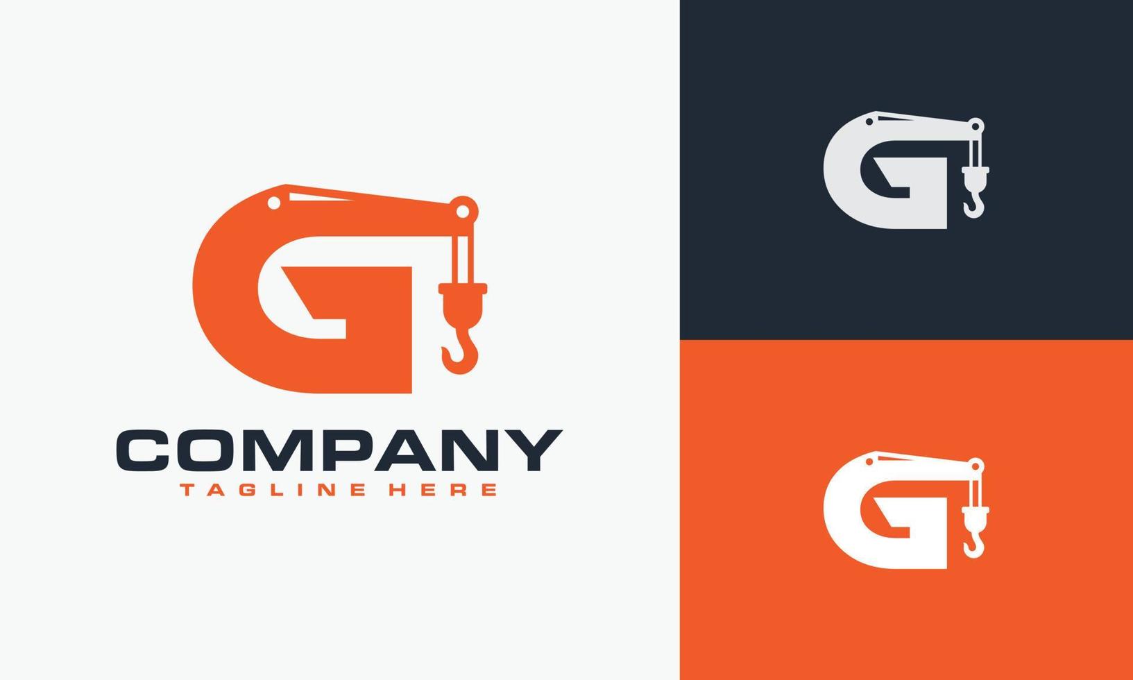 initial G crane logo vector