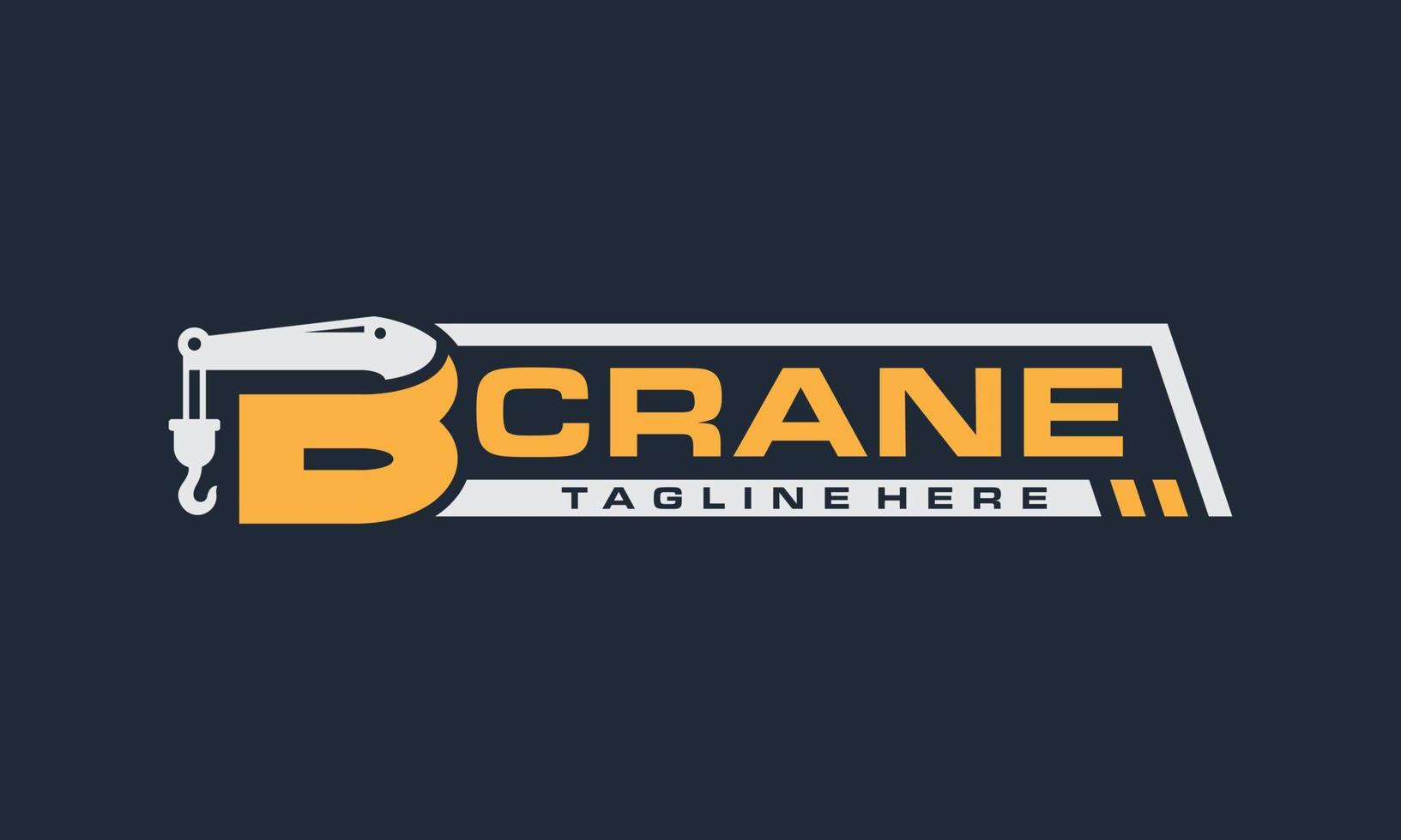 initial B crane logo vector