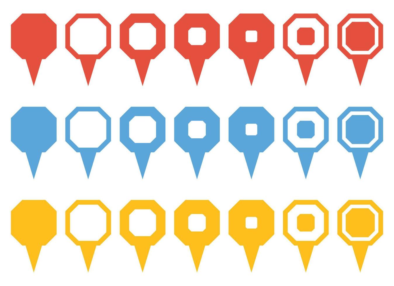 Location pointer pin icon vector set. GPS location pin