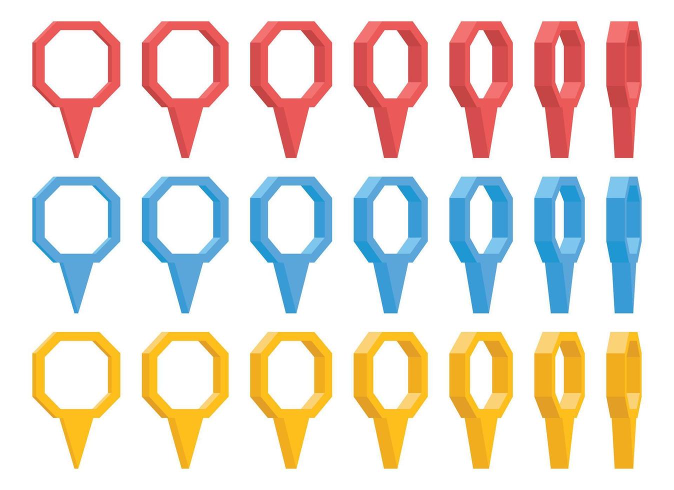 Location pointer pin icon vector set. GPS location pin