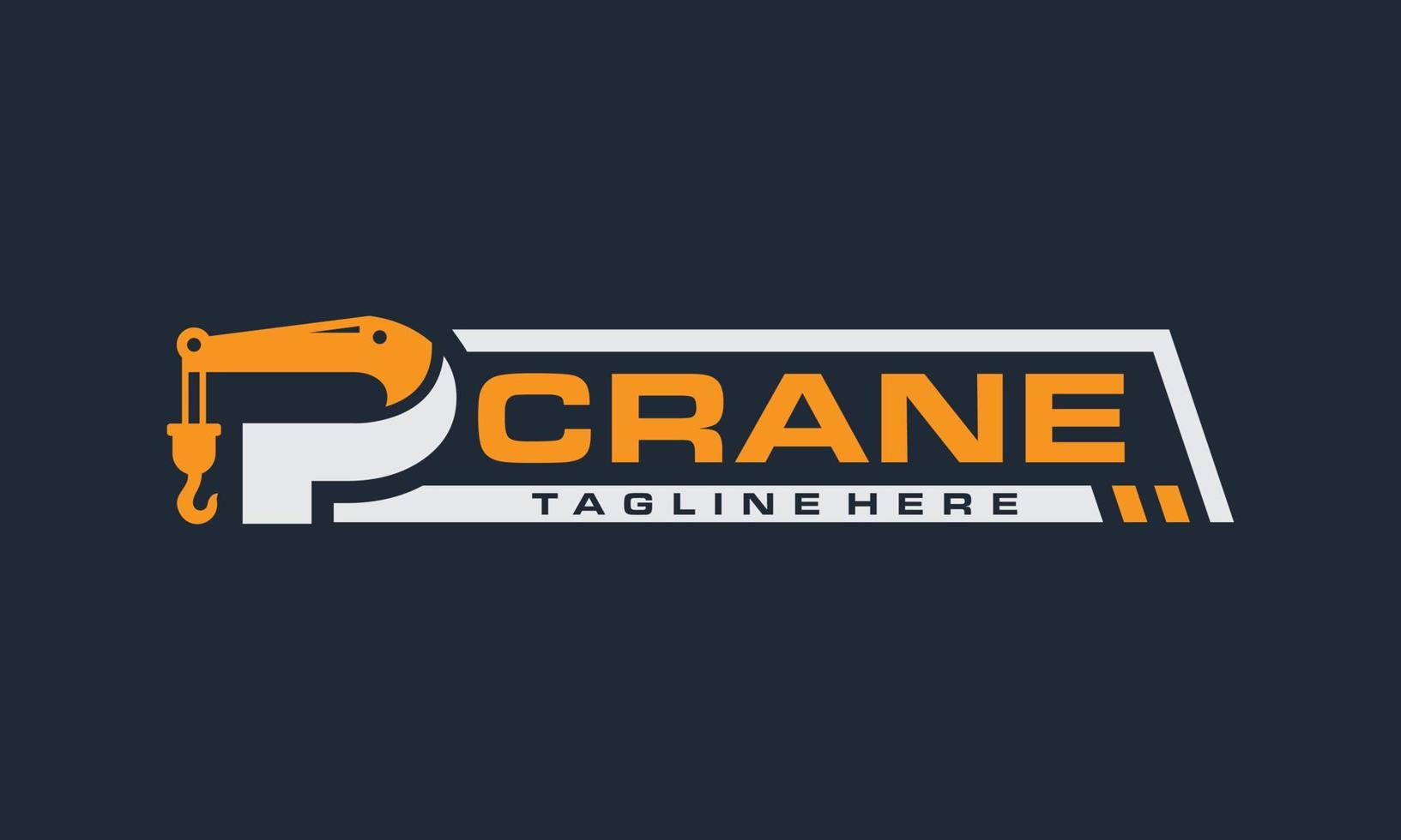 initial P crane logo vector