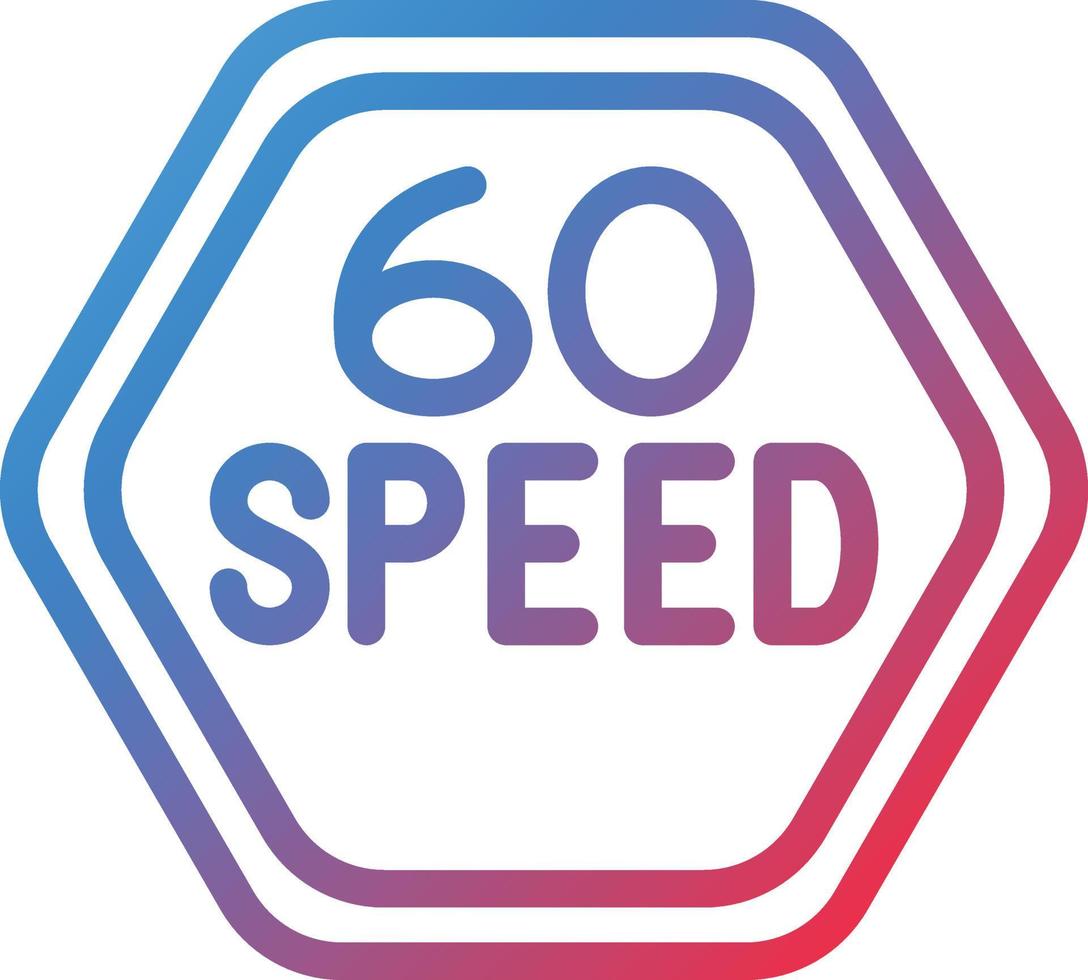 Vector Design 60 Speed Limit Icon Style