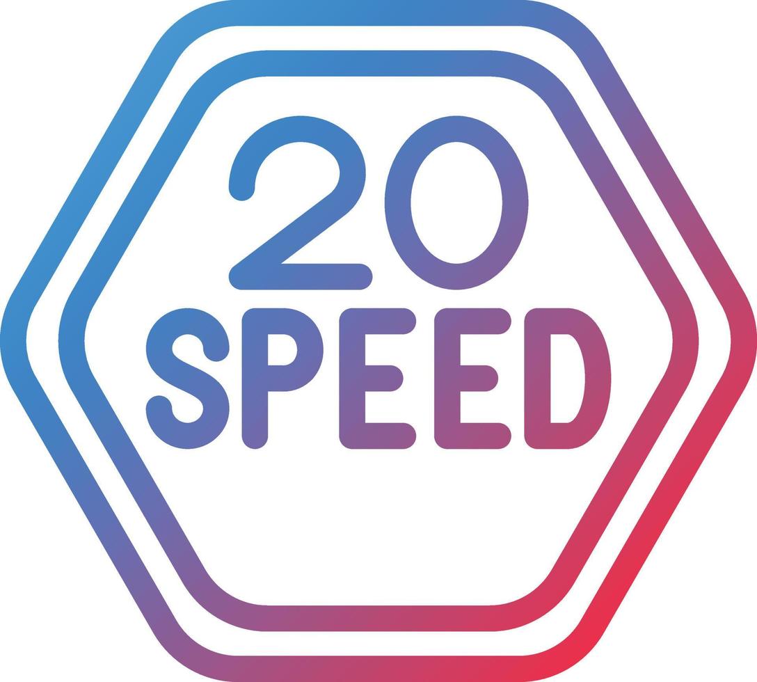 Vector Design 20 Speed Limit Icon Style