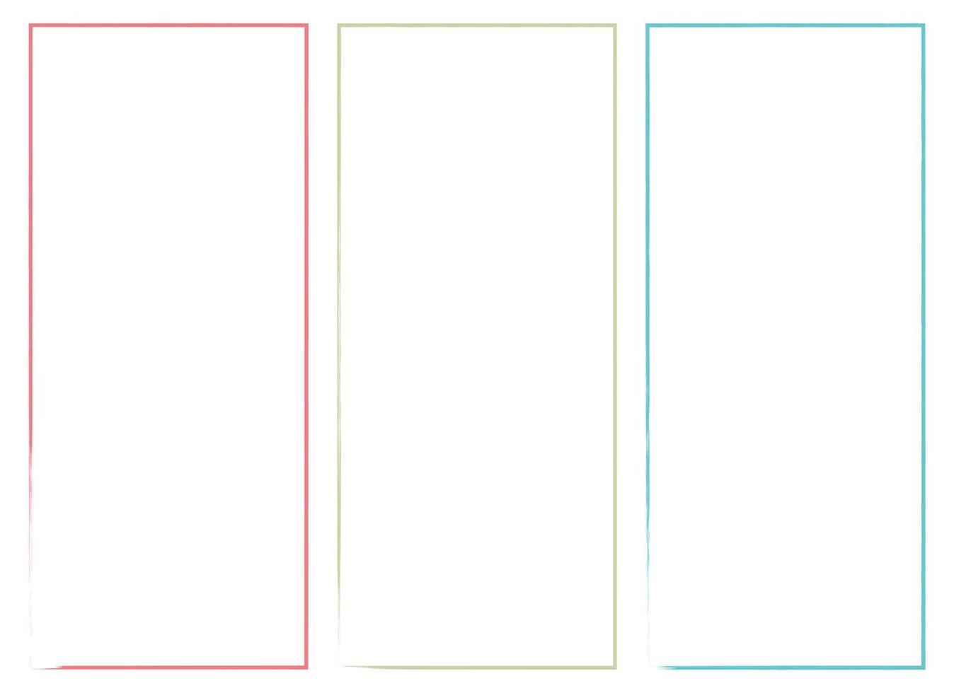 de colores grunge cuadrado cepillar. rectangular marco. vector conjunto