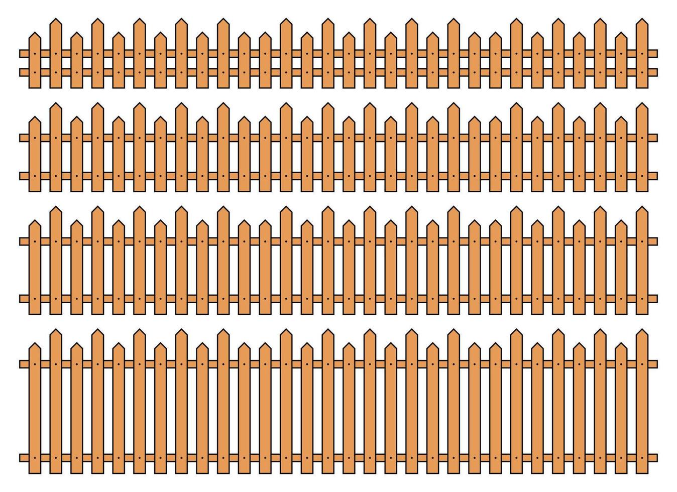 Colored outline fence in flat style vector illustration isolated on white