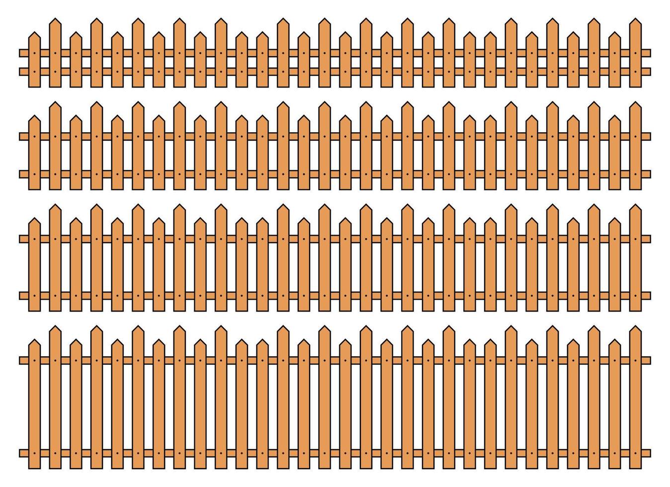 Colored outline fence in flat style vector illustration isolated on white