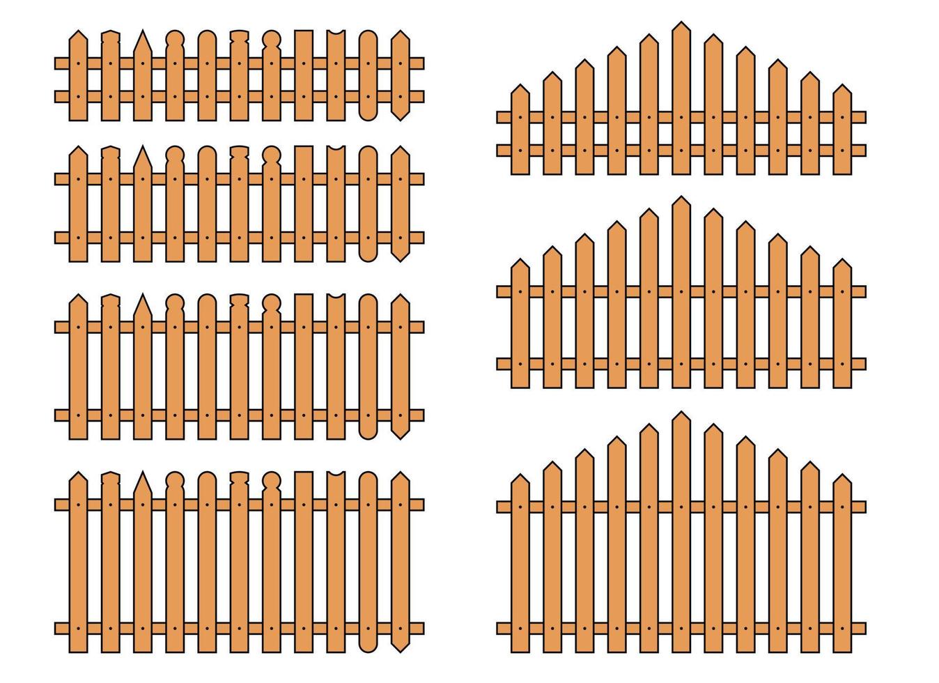 Colored outline fence in flat style vector illustration isolated on white