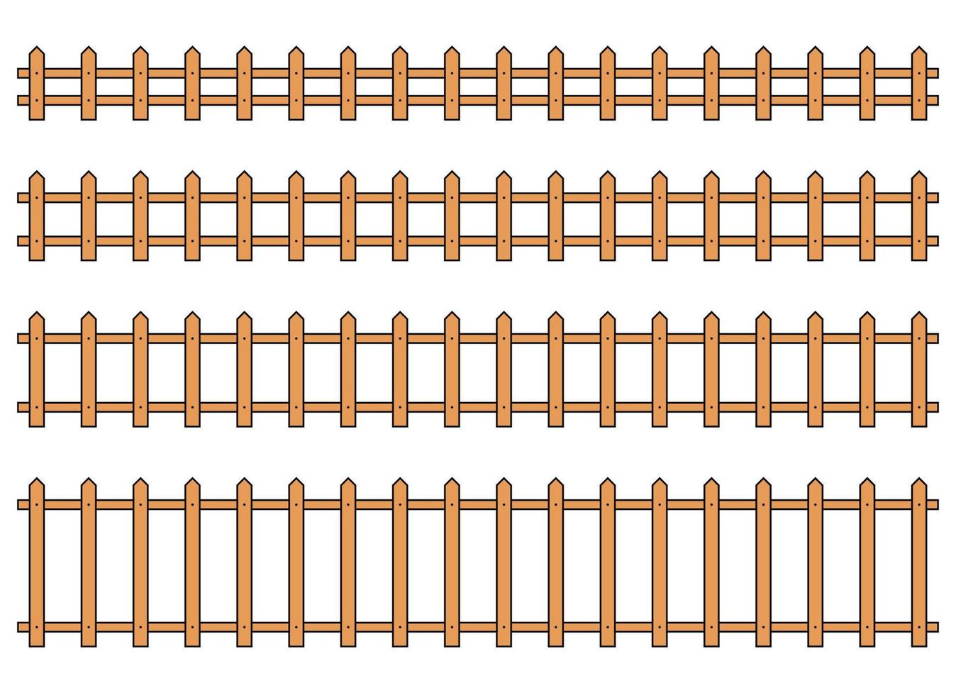 Colored outline fence in flat style vector illustration isolated on white