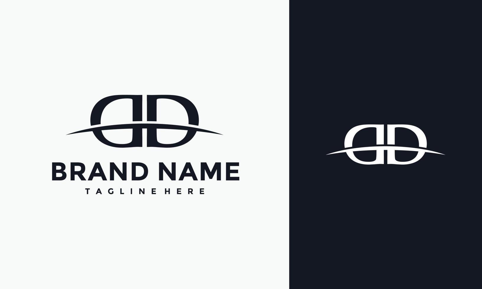 monogram letter DD curved logo vector