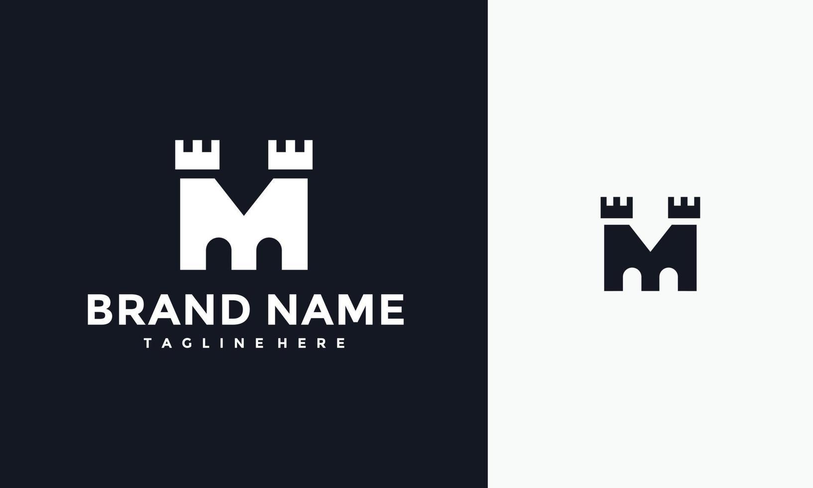 initials M castle logo vector