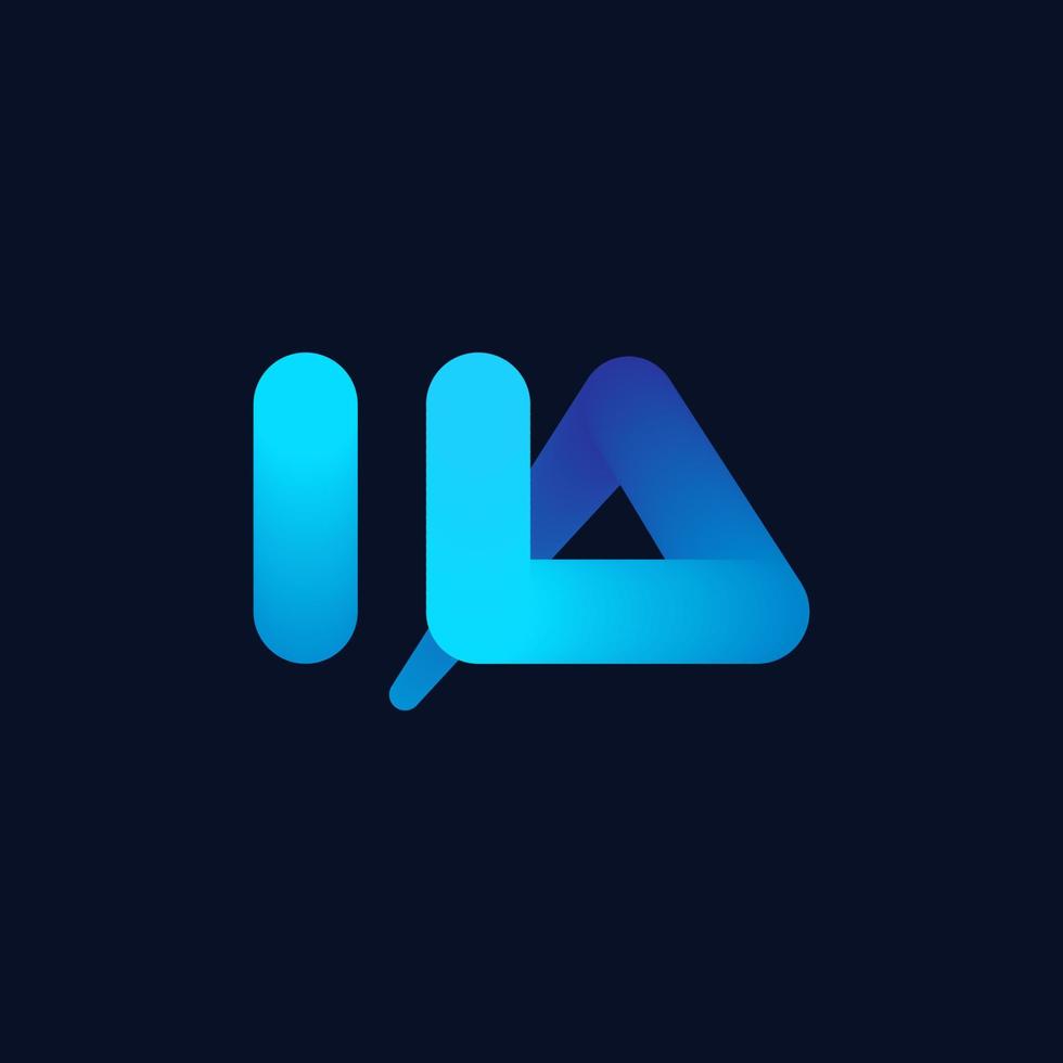 Abstract Initial Letter H and A Logo Design with Blue Blend Gradient Style. HA Letter Logo Suitable for Business and Technology Logo vector